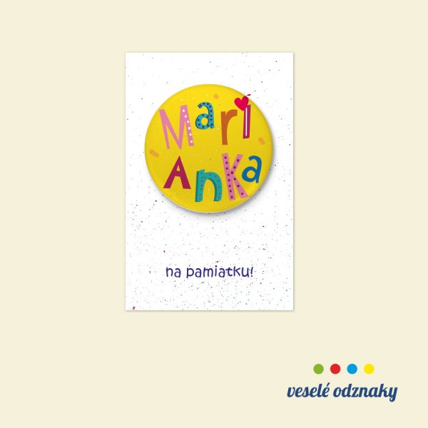 marianka Odznak a magnetka s menom Marianka