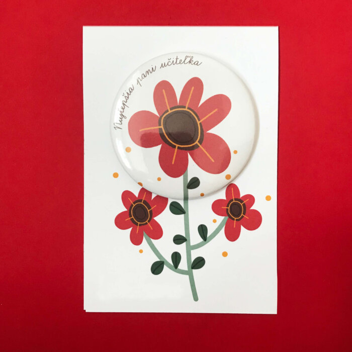 Pozdrav s kvetinkou pre pani učiteľku alebo vychovávateľku