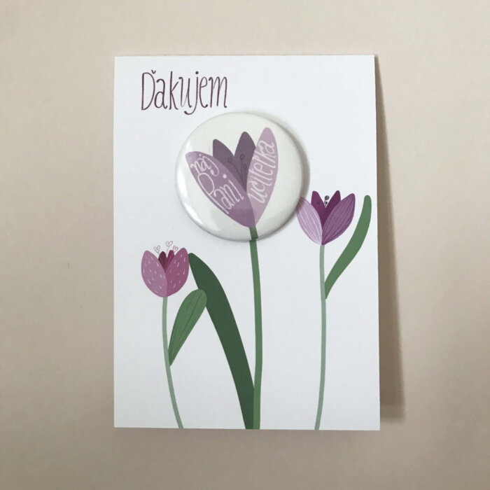 Pozdrav s ružovými tulipánmi