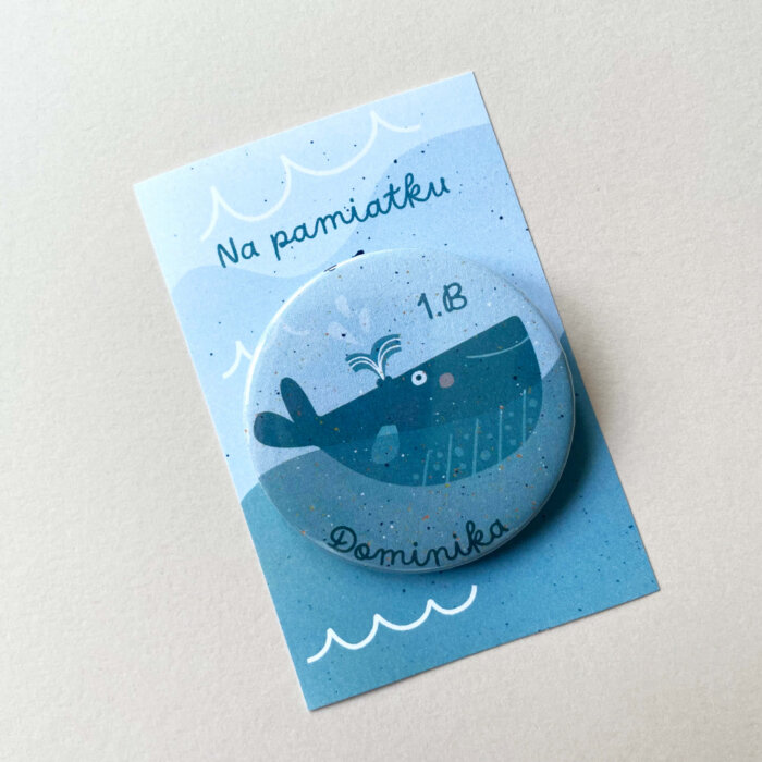 Odznak / magnetka / zrkadielko s veľrybou