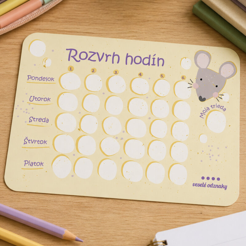 Rozvrh hodín s myškou Hryzkou