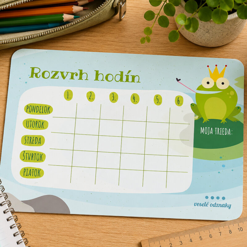 Rozvrh hodín so žabkou
